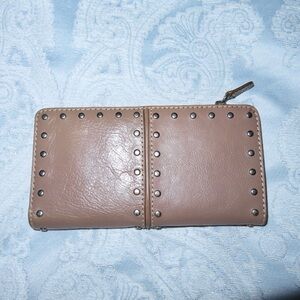 Studded Tan Leather Wallet